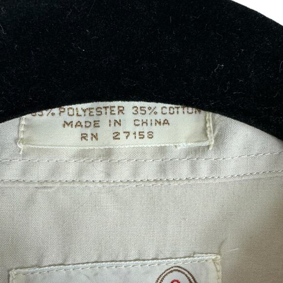 Sheplers Vintage Cream Short Sleeve Collared Pearl Snap Up Shirt Size 17.5 Neck - Picture 5 of 6